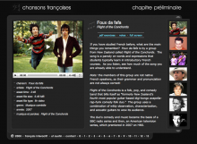 Chansons françaises website screenshot 