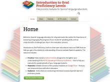 Introduction to Oral Proficiency Levels (Spanish) website screenshot