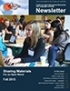 Fall 2015 Newsletter cover with a photo of professional development event participants sitting behind desks with their laptops