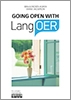 Going Open With LangOER brochure cover with LangOER logo title and photo of open window with flower vase and reddish yellow flowers