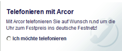 Arcor: Ich möte telefonieren
