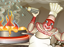 Someone's in the kitchen with Pulcinella